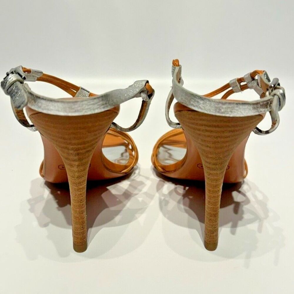 NWOB $170 Coach Lana Heels Brown Silver Leather Strappy Elegant Women’s Size 8.5 - Picture 7 of 12
